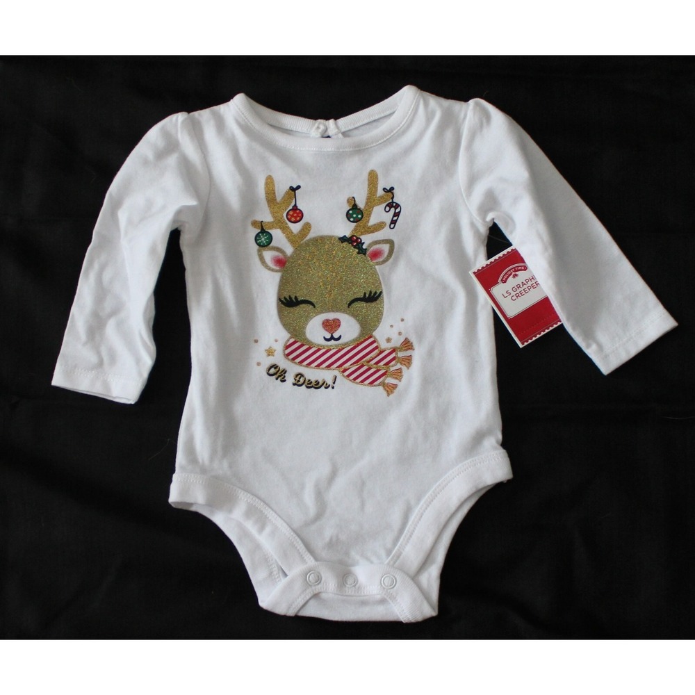 Girls  Holiday time Christmas shirt size 3-6 months NEW